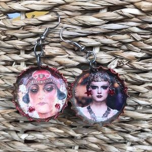 Eco friendly bottle cap earrings